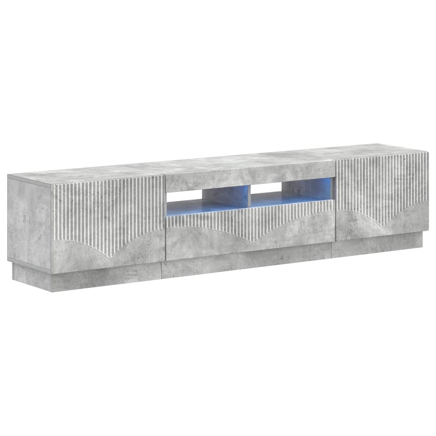 5 Piece LED TV Cabinet Concrete Grey Engineered Wood