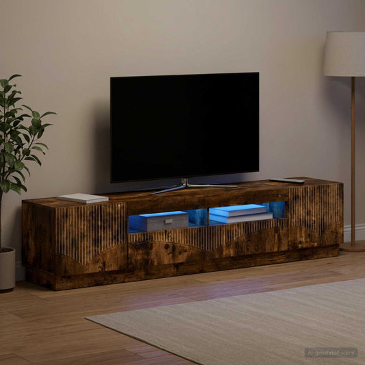 LED TV Cabinet HOORN 3 pcs Smoked Oak Engineered Wood