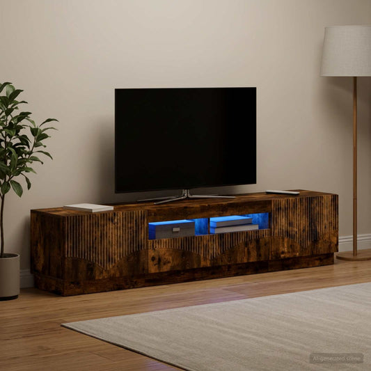 LED TV Cabinet HOORN 3 pcs Smoked Oak Engineered Wood