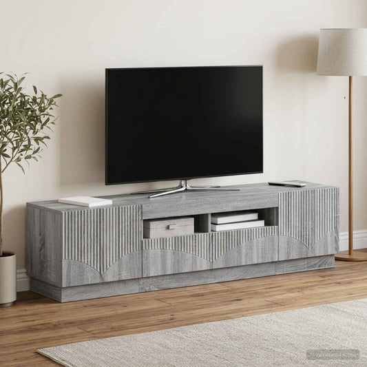 LED TV Cabinet HOORN 3 pcs Grey Sonoma Engineered Wood