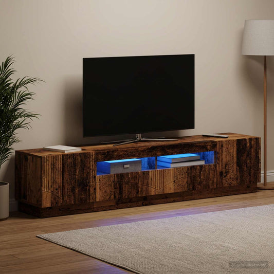 LED TV Cabinet HOORN 3 pcs Old Wood Engineered Wood