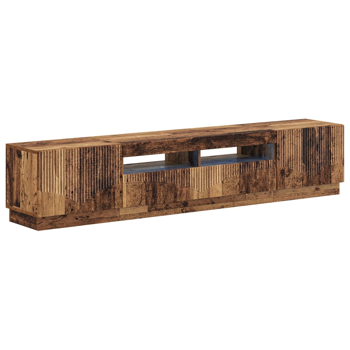 5 Piece LED TV Cabinet Old Wood Engineered Wood