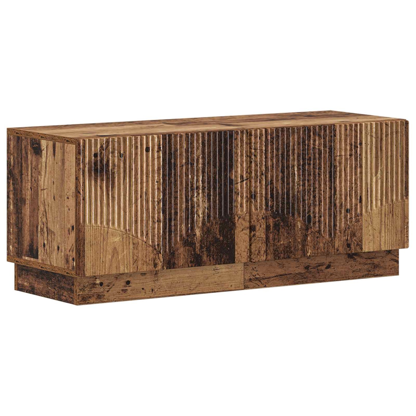 5 Piece LED TV Cabinet Old Wood Engineered Wood