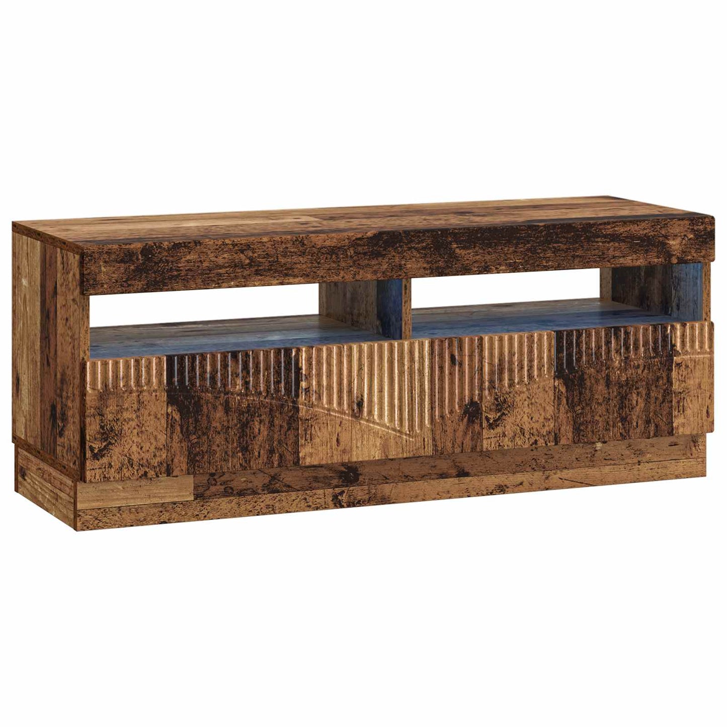 5 Piece LED TV Cabinet Old Wood Engineered Wood