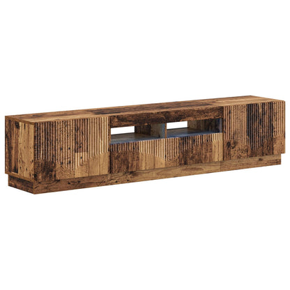 5 Piece LED TV Cabinet Old Wood Engineered Wood