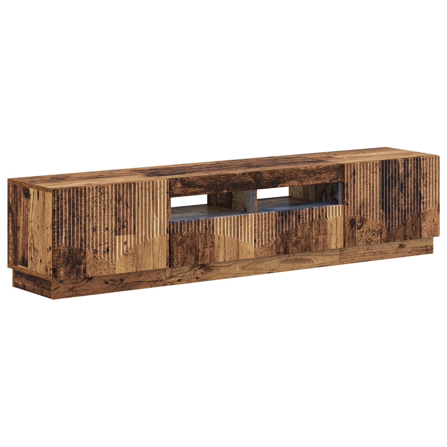 5 Piece LED TV Cabinet Old Wood Engineered Wood