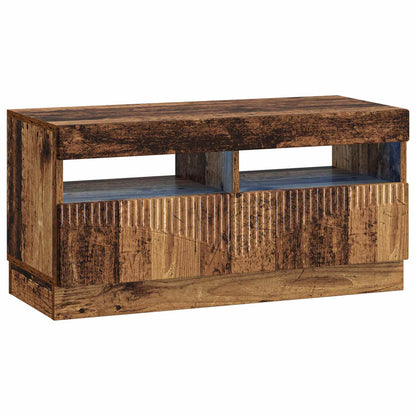 5 Piece LED TV Cabinet Old Wood Engineered Wood
