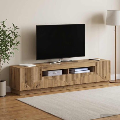 5 Piece LED TV Cabinet Artisan Oak Engineered Wood