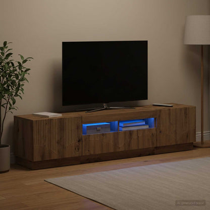 5 Piece LED TV Cabinet Artisan Oak Engineered Wood
