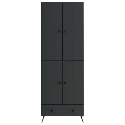 Cabinet Set 2 pcs Black Engineered Wood