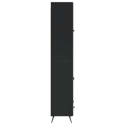 Cabinet Set 2 pcs Black Engineered Wood