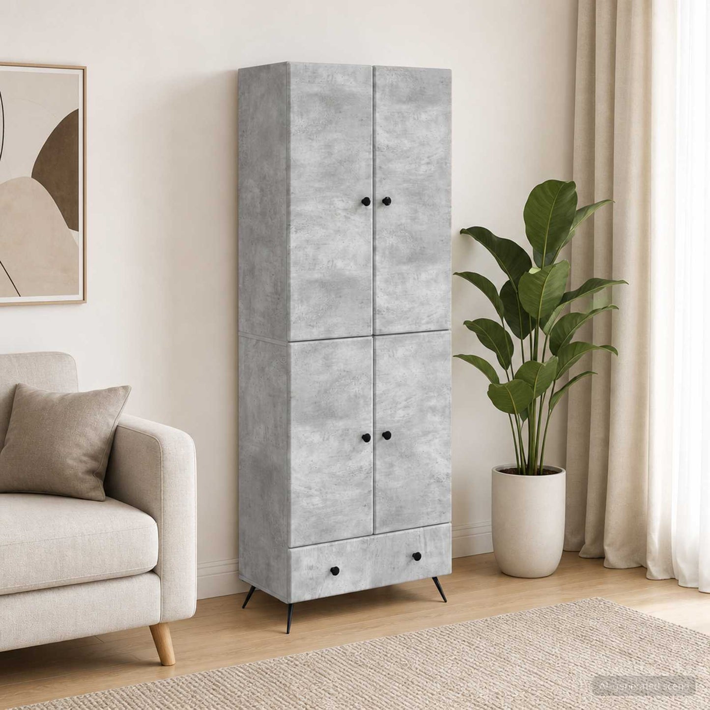 Cabinet Set 2 pcs Engineered Wood
