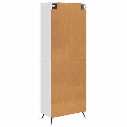 Cabinet Set 2 pcs High Gloss White Engineered Wood