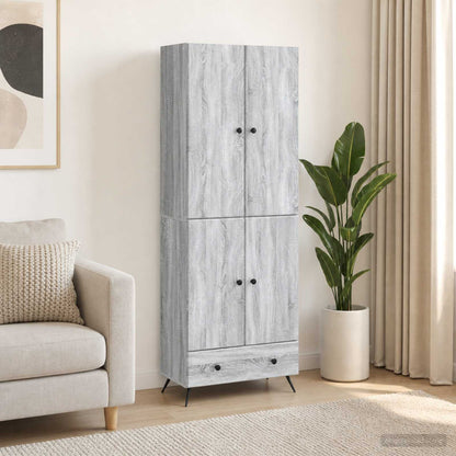Cabinet Set 2 pcs Grey Sonoma Engineered Wood