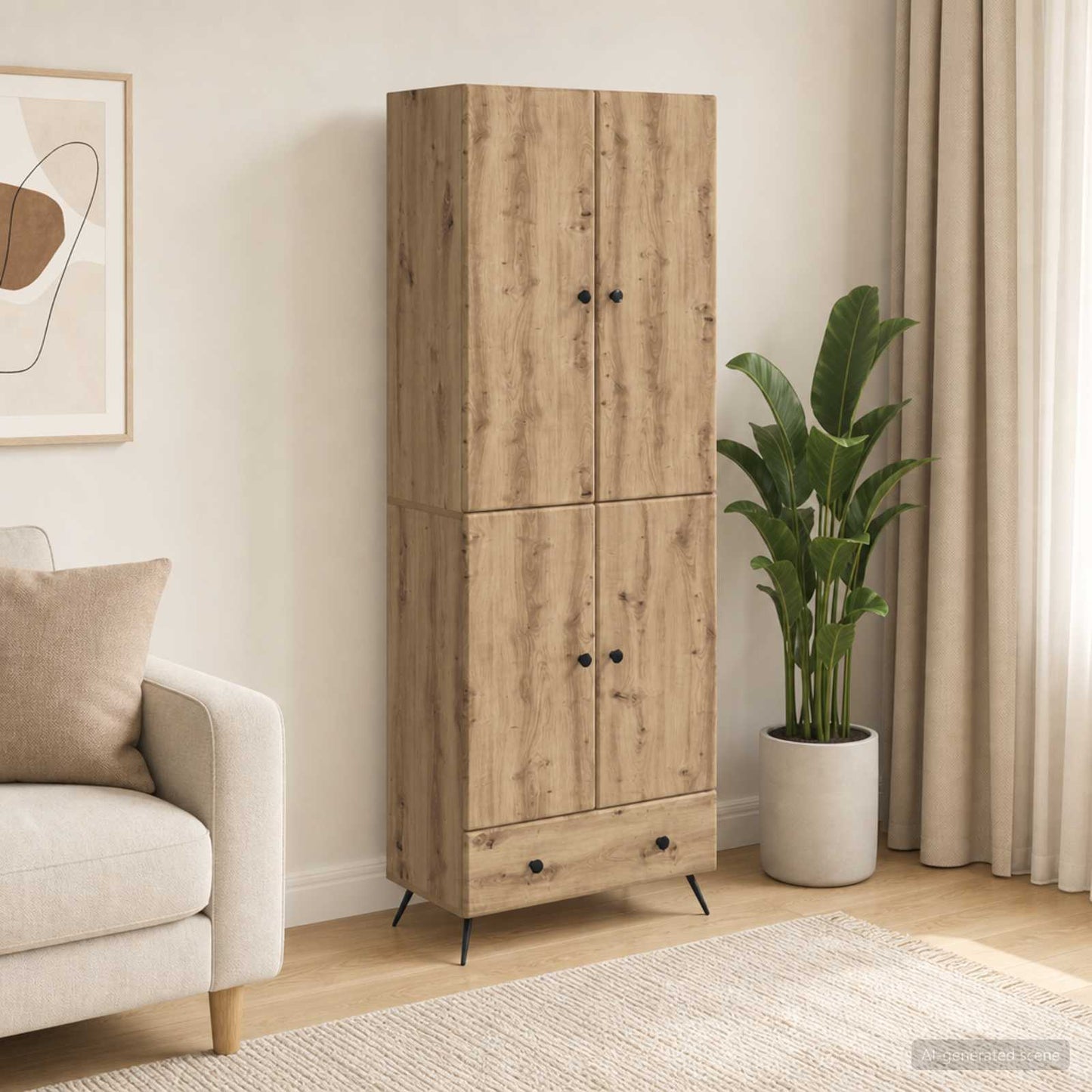 Cabinet Set 2 pcs Artisan Oak Engineered Wood