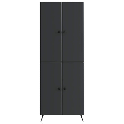 Cabinet Set 2 pcs Black Engineered Wood