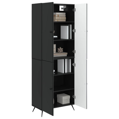 Cabinet Set 2 pcs Black Engineered Wood
