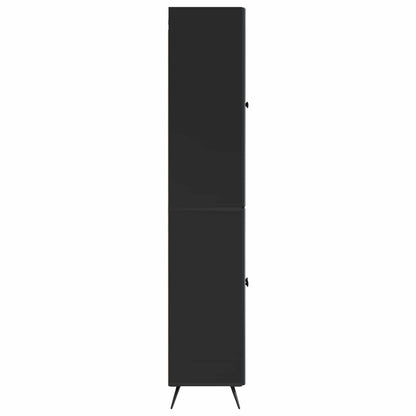 Cabinet Set 2 pcs Black Engineered Wood