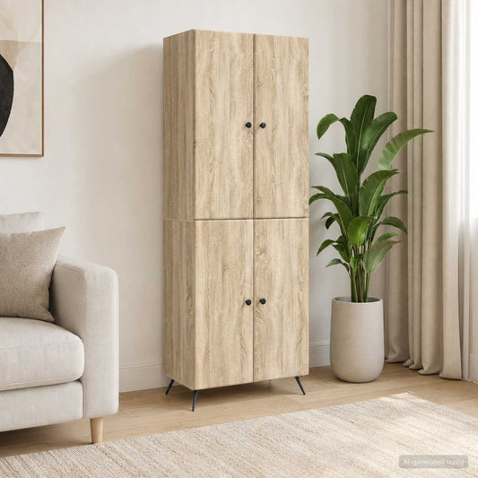 Cabinet Set 2 pcs Sonoma Oak Engineered Wood