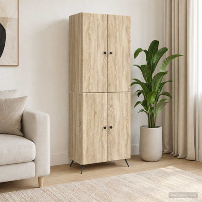 Cabinet Set 2 pcs Sonoma Oak Engineered Wood