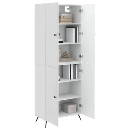 Cabinet Set 2 pcs High Gloss White Engineered Wood