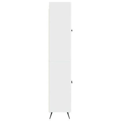Cabinet Set 2 pcs High Gloss White Engineered Wood