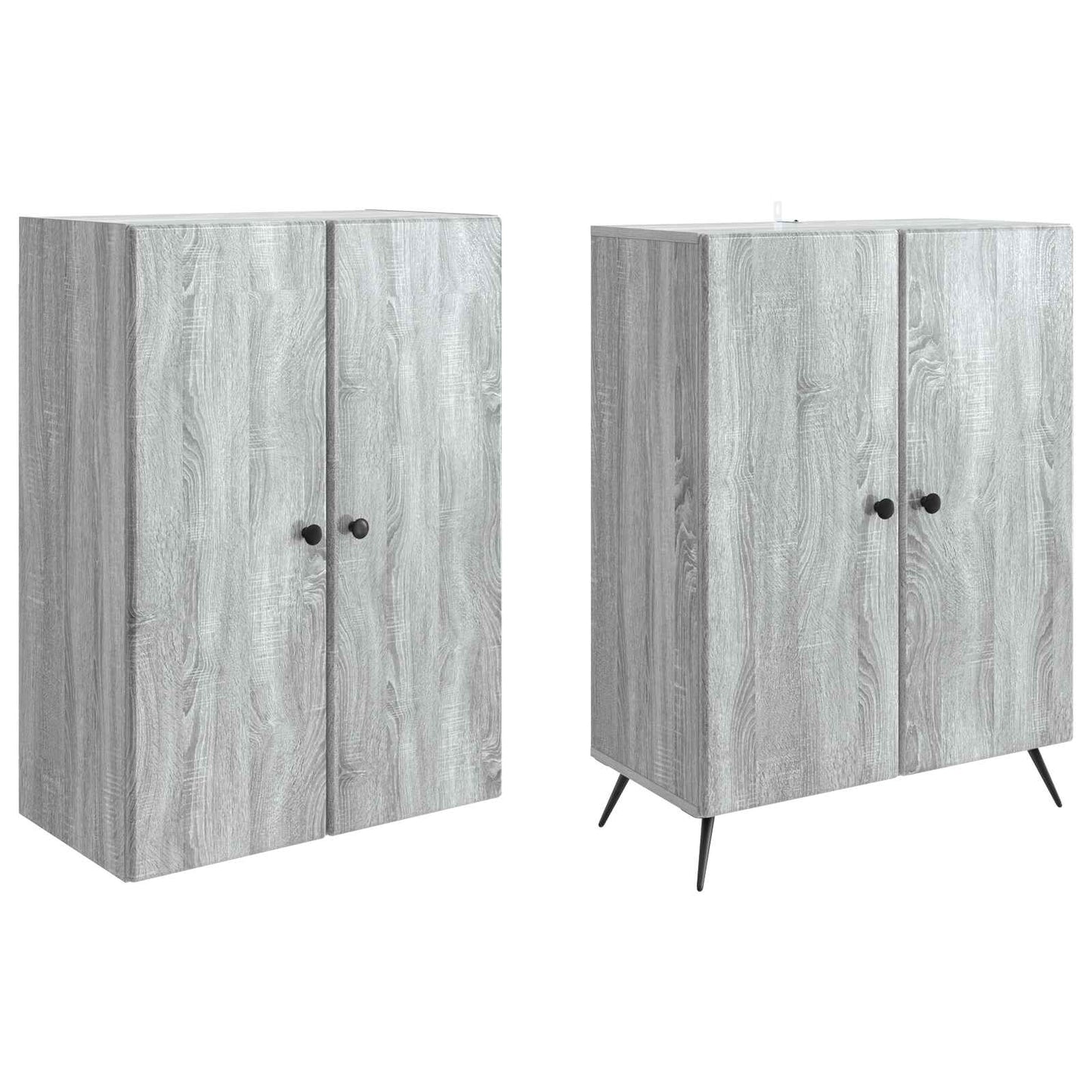 Cabinet Set 2 pcs Grey Sonoma Engineered Wood