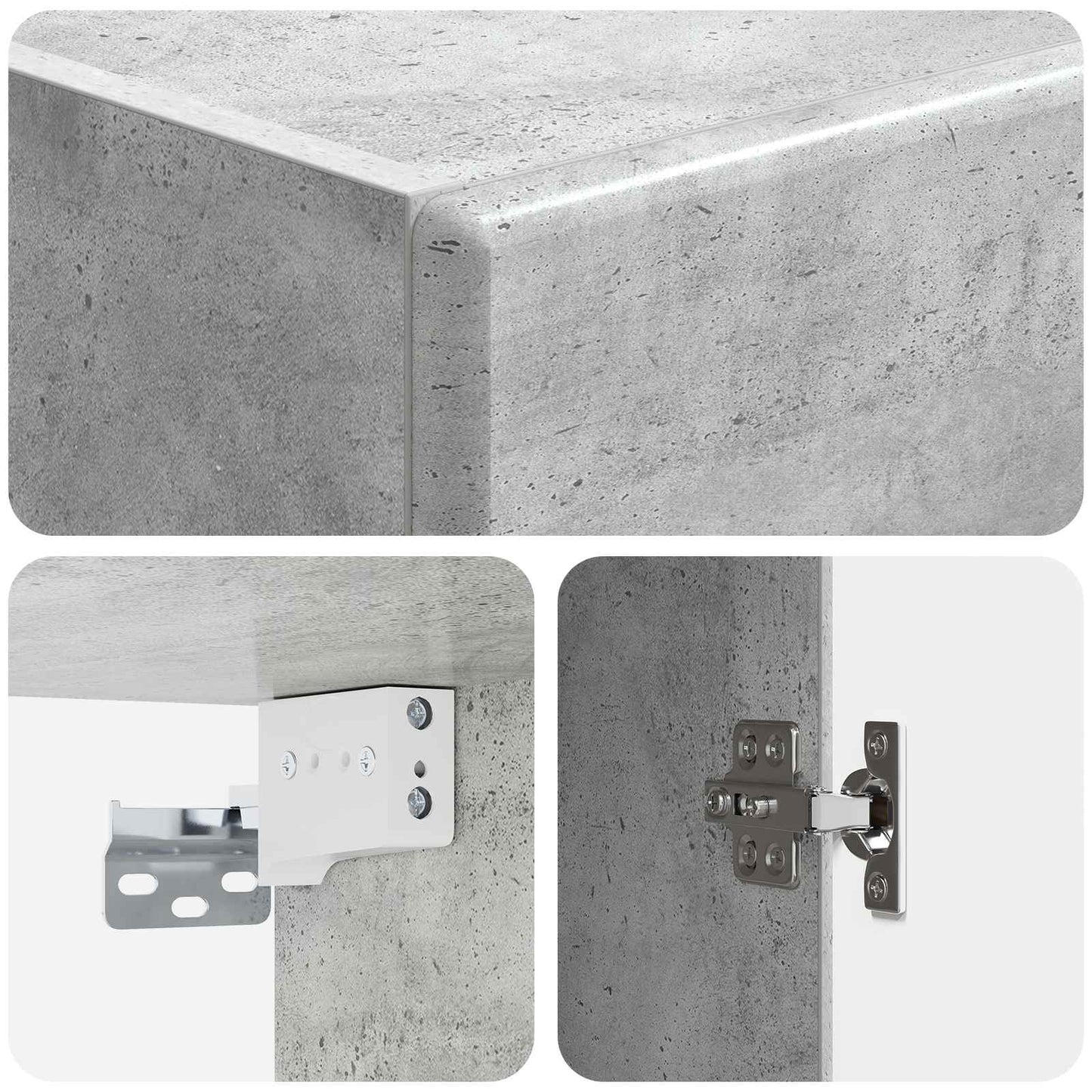 Cabinet Set 2 pcs Concrete Grey Engineered Wood