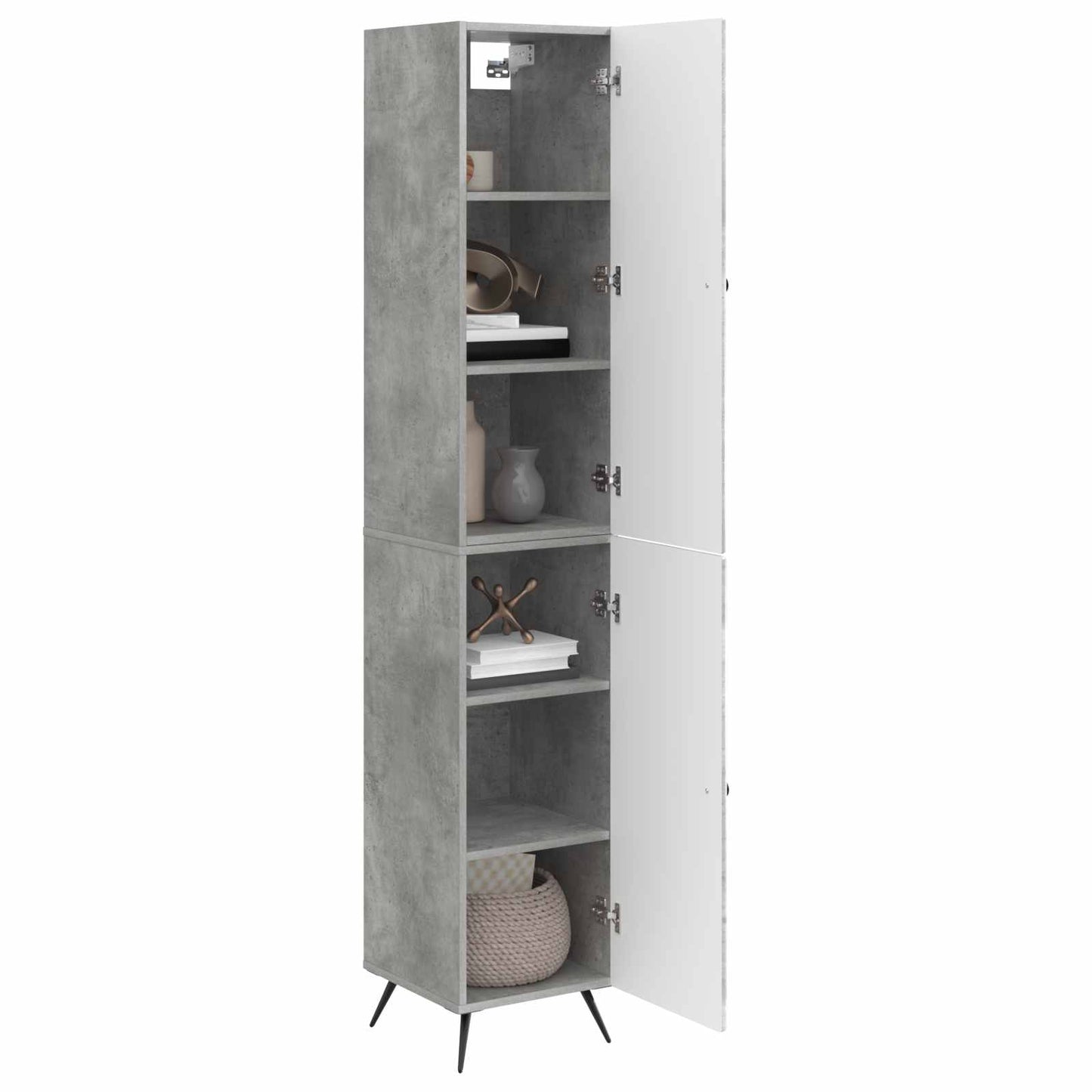 Cabinet Set 2 pcs Concrete Grey Engineered Wood