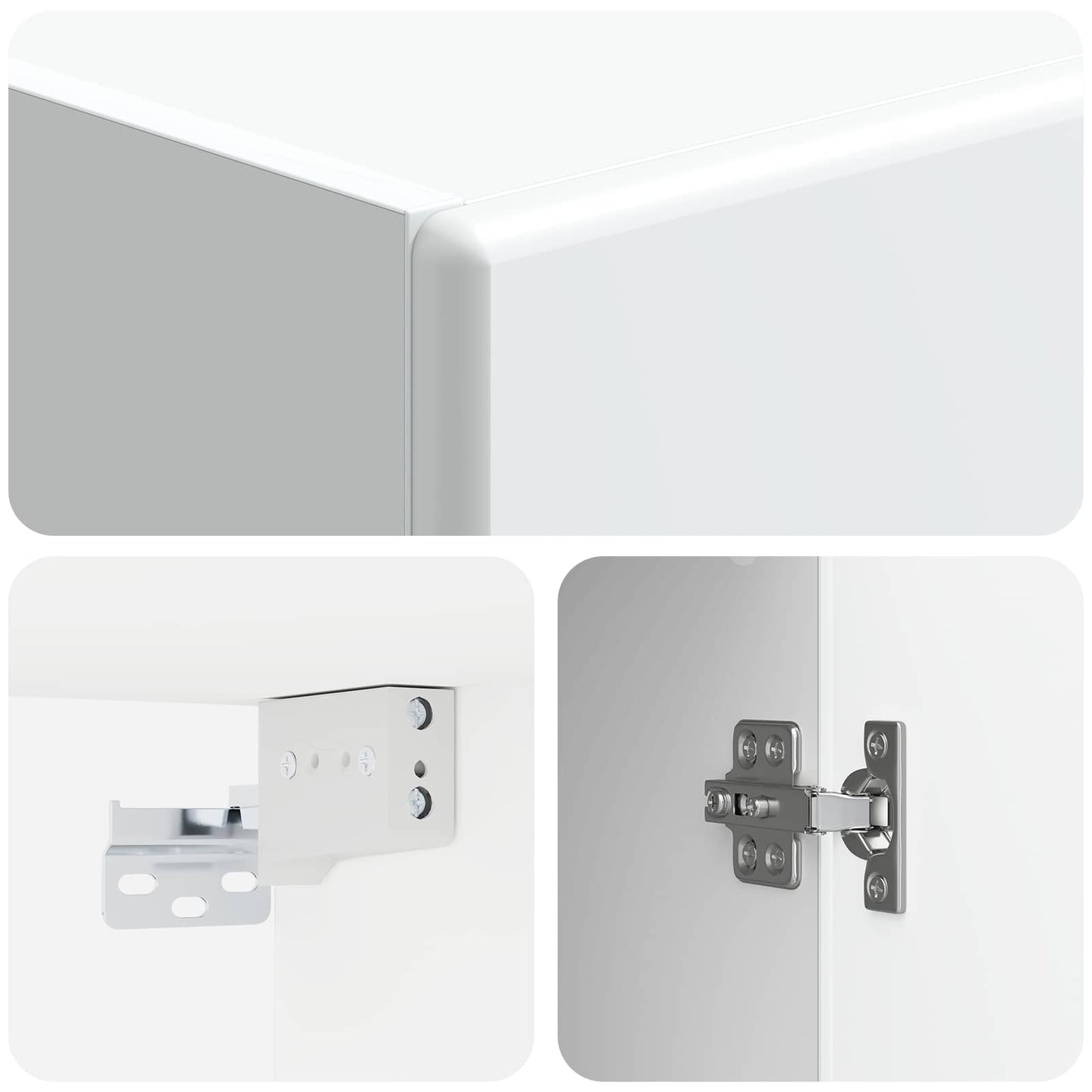Cabinet Set 2 pcs High Gloss White Engineered Wood