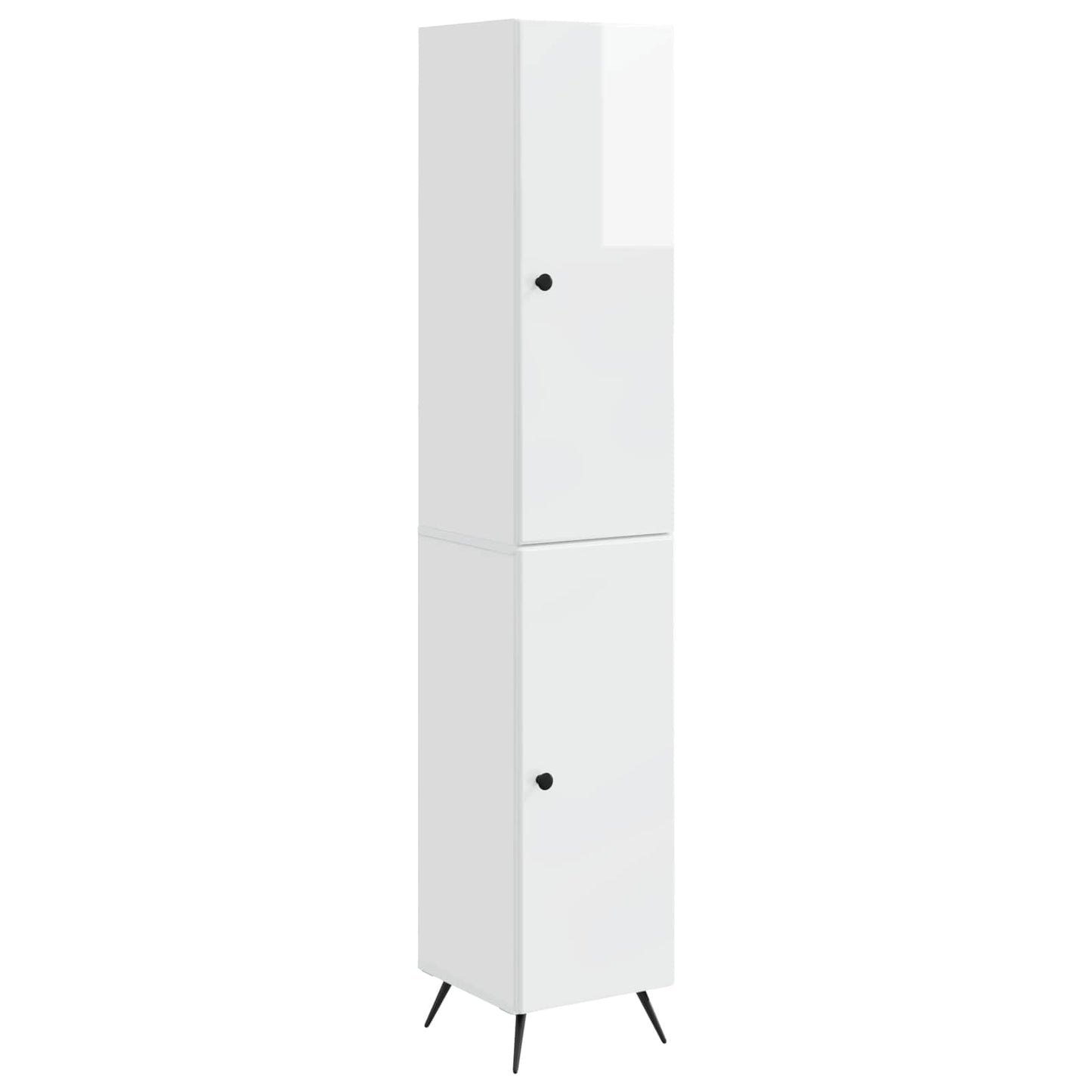 Cabinet Set 2 pcs High Gloss White Engineered Wood