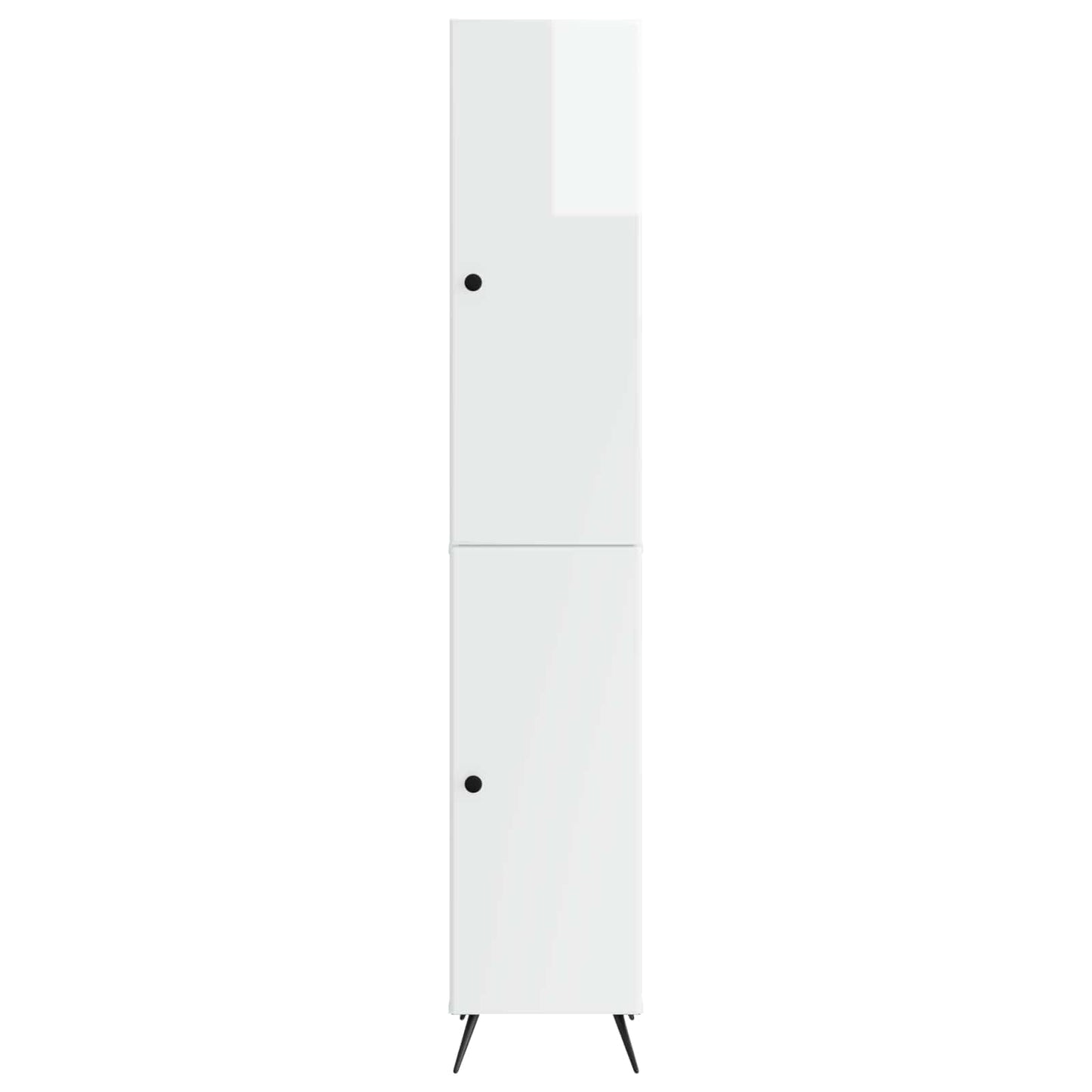Cabinet Set 2 pcs High Gloss White Engineered Wood