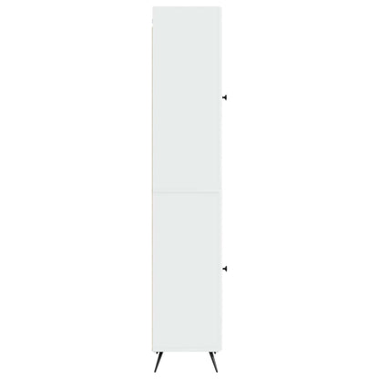 Cabinet Set 2 pcs High Gloss White Engineered Wood