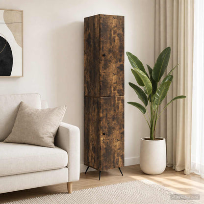 Cabinet Set 2 pcs Smoked Oak Engineered Wood