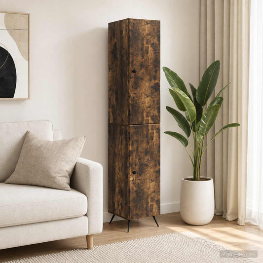 Cabinet Set 2 pcs Smoked Oak Engineered Wood