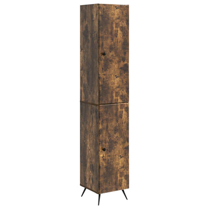 Cabinet Set 2 pcs Smoked Oak Engineered Wood