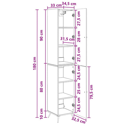 Cabinet Set 2 pcs Smoked Oak Engineered Wood
