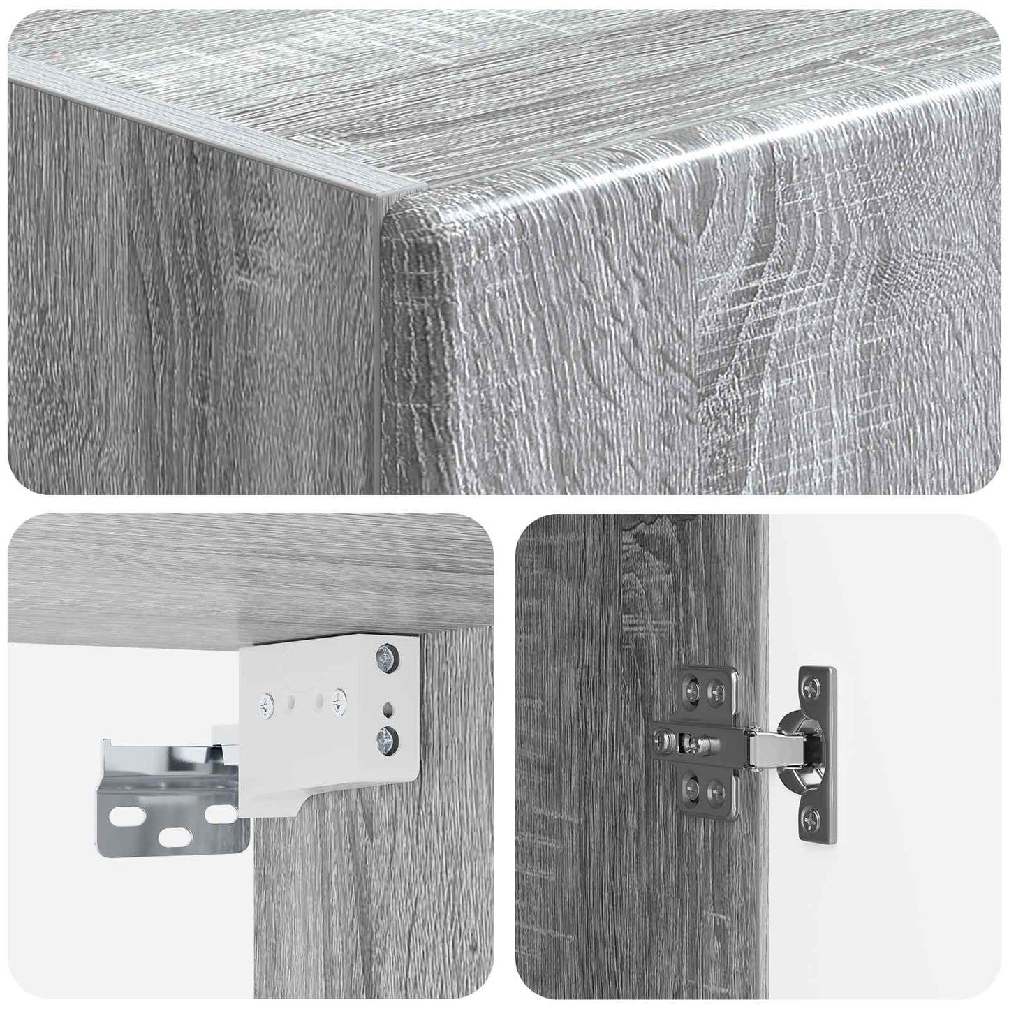 Cabinet Set 2 pcs Grey Sonoma Engineered Wood