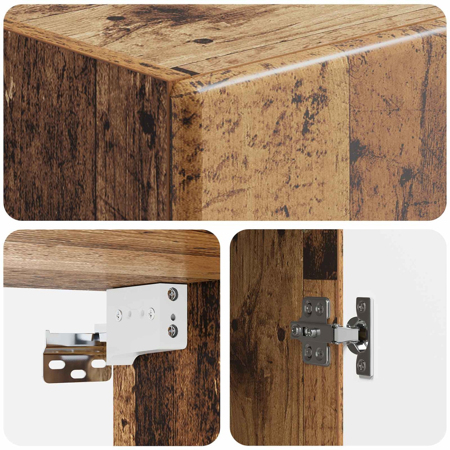 Cabinet Set 2 pcs Old Wood Engineered Wood