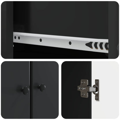 Cabinet Set 2 pcs 66 x 34.5 x 90 cm Engineered Wood Black