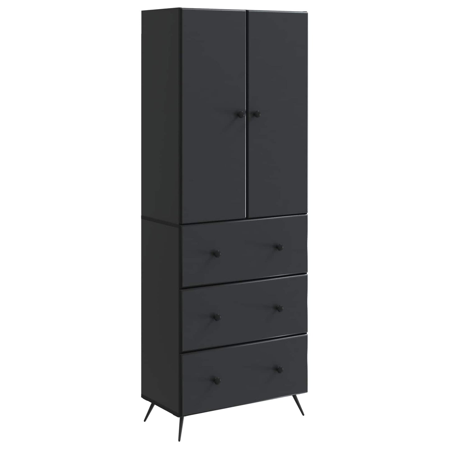 Cabinet Set 2 pcs 66 x 34.5 x 90 cm Engineered Wood Black