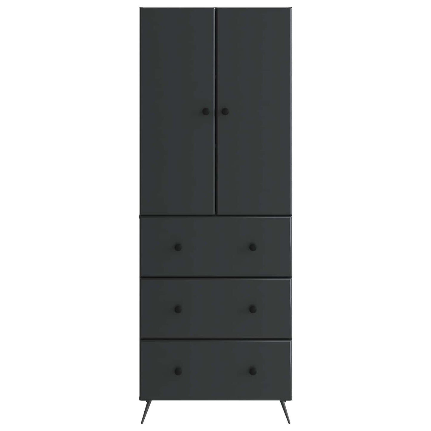 Cabinet Set 2 pcs 66 x 34.5 x 90 cm Engineered Wood Black