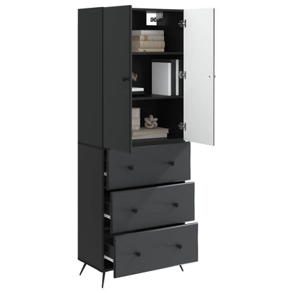 Cabinet Set 2 pcs 66 x 34.5 x 90 cm Engineered Wood Black