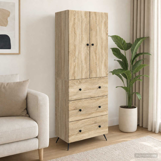 Cabinet Set 2 pcs Sonoma Oak 66 x 34.5 x 90 cm Engineered Wood