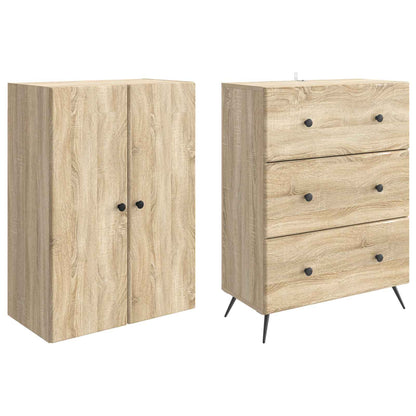 Cabinet Set 2 pcs 66 x 34.5 x 90 cm Engineered Wood Sonoma Oak
