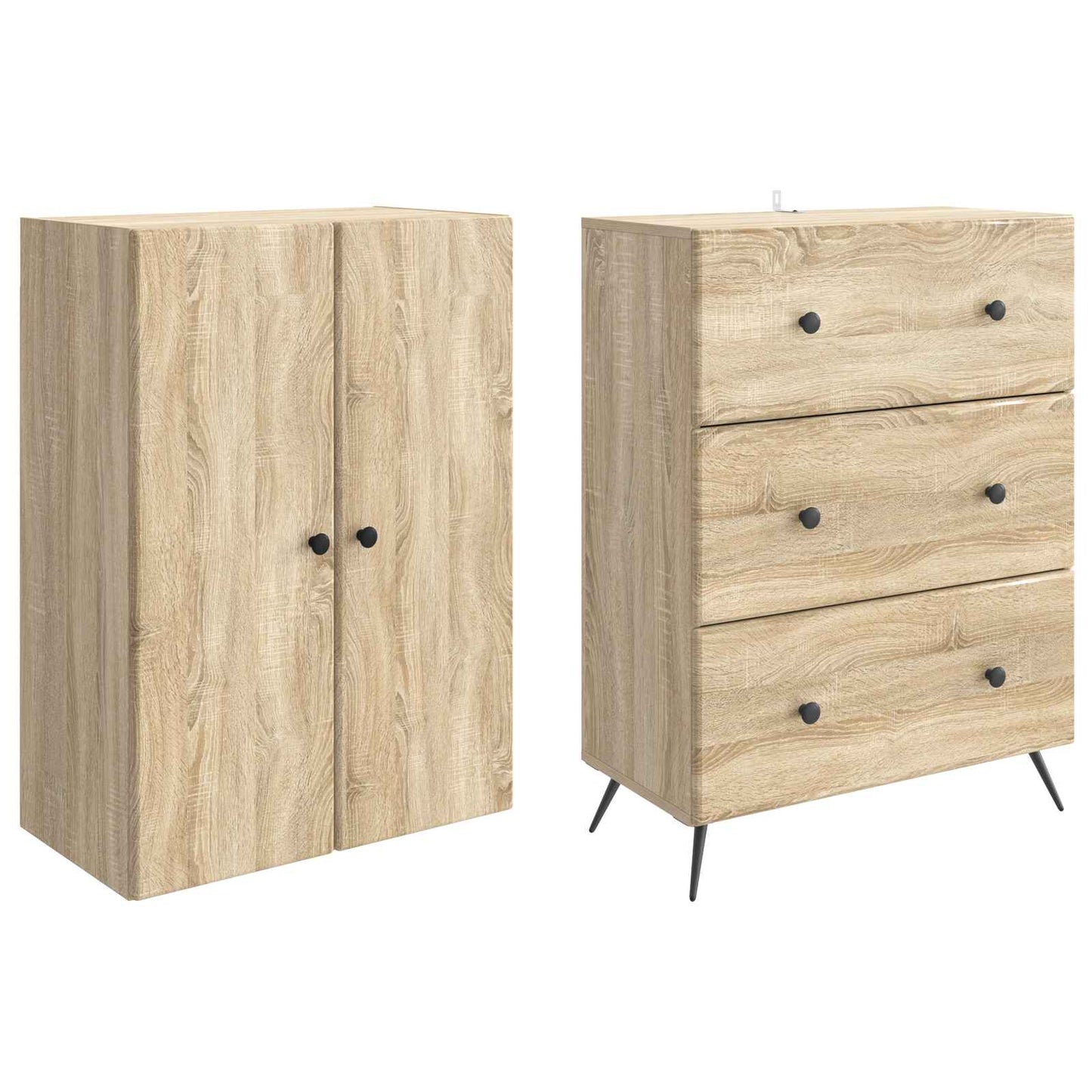 Cabinet Set 2 pcs Sonoma Oak 66 x 34.5 x 90 cm Engineered Wood