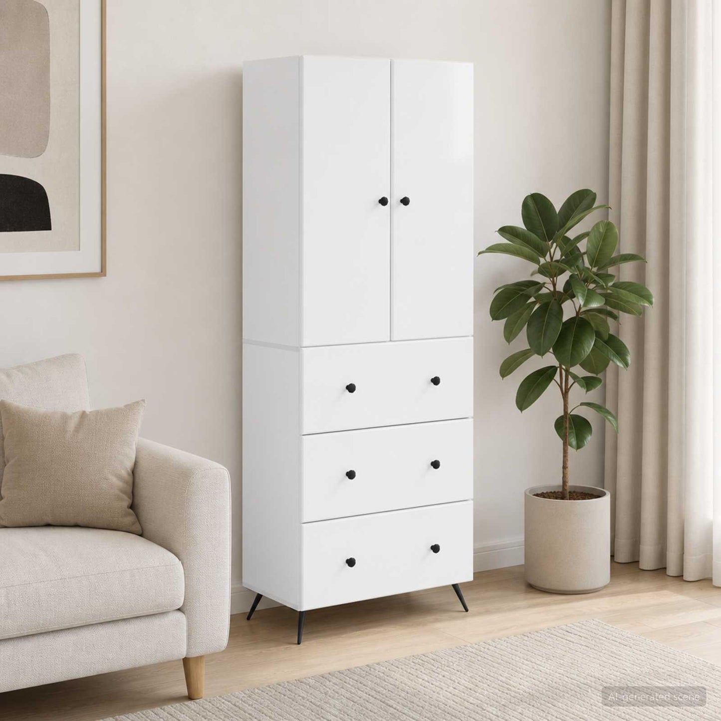 Cabinet Set 2 pcs 66 x 34.5 x 90 cm Engineered Wood