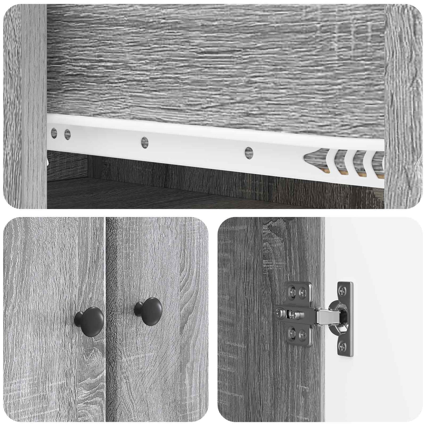 Cabinet Set 2 pcs 66 x 34.5 x 90 cm Engineered Wood Grey Sonoma