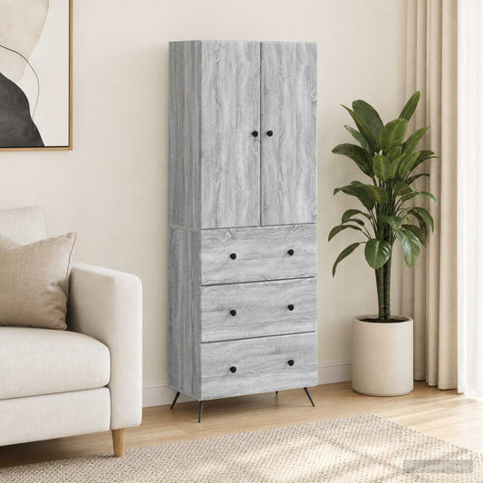 Cabinet Set 2 pcs Grey Sonoma 66 x 34.5 x 90 cm Engineered Wood
