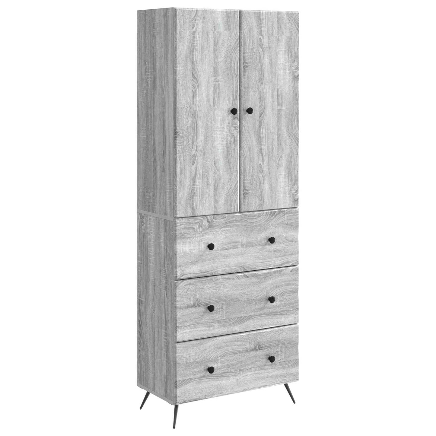Cabinet Set 2 pcs 66 x 34.5 x 90 cm Engineered Wood Grey Sonoma